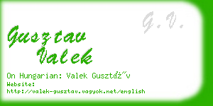 gusztav valek business card